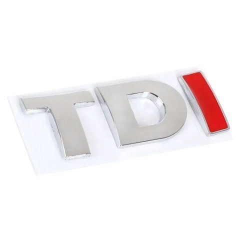 Эмблема надпись TDI для Volkswagen ТD-хром I-красная 26х76 мм (на скотче) 5K0853675APGQF 133168 фото