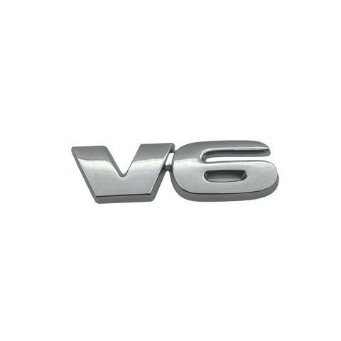 Емблема напис V6 хром 80х22мм метал (на скотчі) 183750 фото