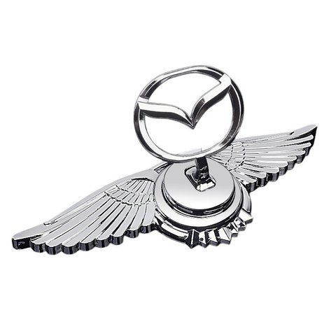 Емблема приціл Mazda орлині крила (металева LUXE версія) Хром 150г (на скотчі) 182024 фото