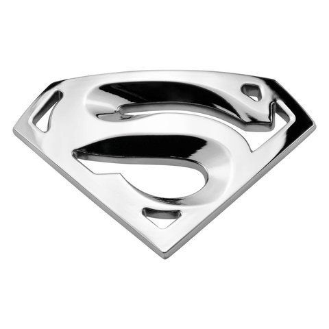 Емблема Superman хром 80х54 мм метал (на скотчі) 183961 фото