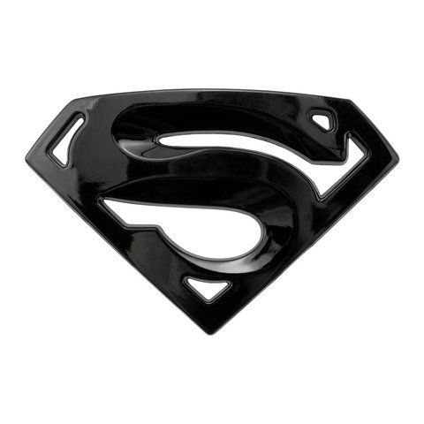 Емблема Superman чорна 80х54 мм метал (на скотчі) 183962 фото