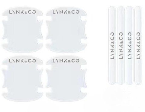 Захисні плівки дверних ручок Lynk & Co 8шт (4 наклейки під ручки+4 на ручки) силікон (на скотчі) 186262 фото