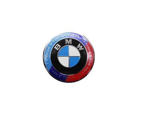 Емблема керма BMW 45мм синьо-біла з кольоровим обідком+напис "I KNOW THAT MY FUTURE.." OEM 51148132375 182510 фото