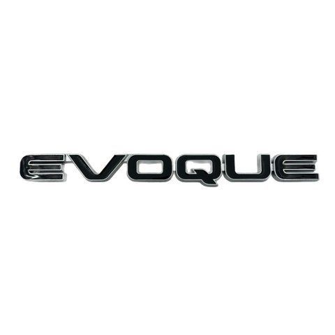Эмблема надпись EVOQUE черная с хром окантовкой 160х15мм металл (на скотче) 182894 фото