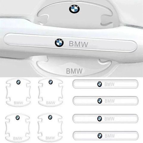 Защитные плёнки дверных ручек BMW 8шт (4 наклейки под ручки+4 на ручки) прозрачные СИЛИКОН 181255 фото