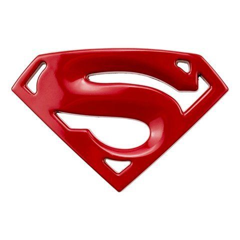 Емблема Superman червона 80х54 мм метал (на скотчі) 183963 фото