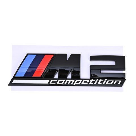 Емблема напис M2 competition для BMW чорна 130х40 мм пластик (на скотчі) 184808 фото