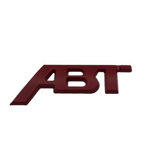 Емблема напис ABT червона 116х43мм метал (на скотчі) 183852 фото