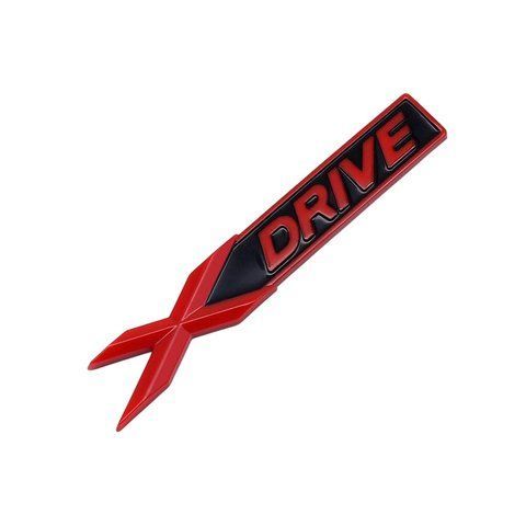 Емблема-напись X-Drive для BMW червона+чорний 111х17 мм пластик (на скотчі) 184033 фото