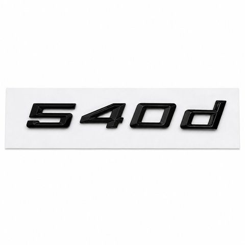 Эмблема надпись 540d для BMW черный глянец 162x21мм пластик (на скотче) 187517 фото