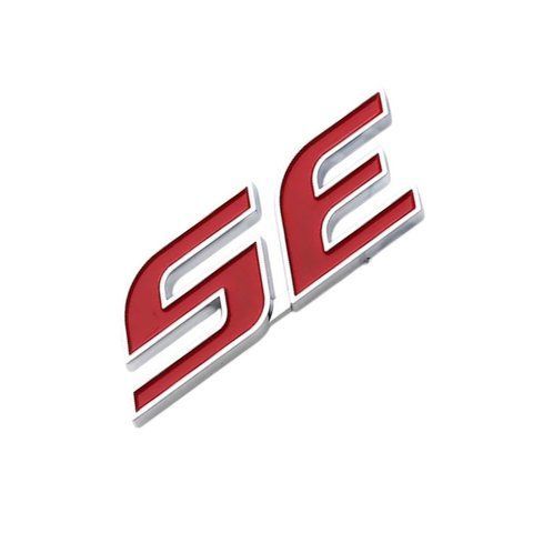 Емблема напис SE для Toyota червона+хром 70х23 мм пластик (на скотчі) 184630 фото