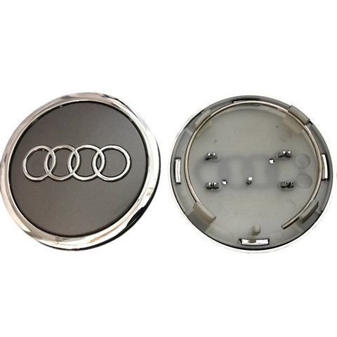 Колпак колеса Audi серый +хром d=69 мм, посадочный d=60 мм (колпачок, заглушка диска) 1шт 182517 фото