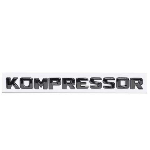Емблема напис KOMPRESSOR для Mercedes-Benz Чорна глянцева метал (на скотчі) (вир-во Завод) CH 186404 фото