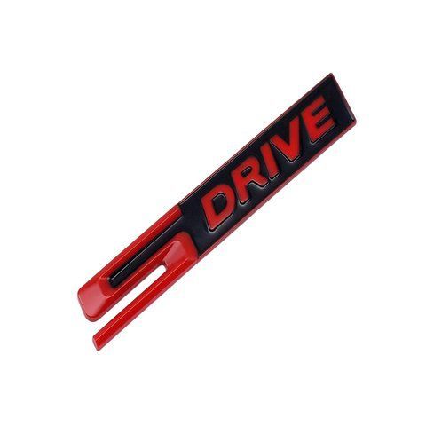 Емблема-напись S-Drive для BMW червона+чорний 111х17 мм пластик (на скотчі) 184035 фото