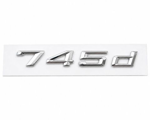 Эмблема надпись 745d для BMW хром 165x21мм пластик (на скотче) 187507 фото