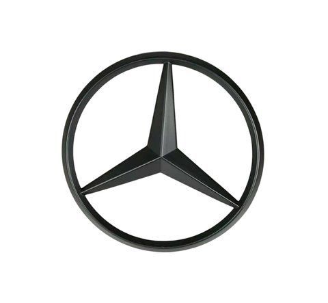 Емблема задня Mercedes-Benz W213 чорна матова 82 мм (3 направляючі+скотч) OEM A2138170016 183773 фото