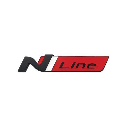 Емблема напис N Line для Hyundai чорна+червоний 115х22мм метал (на скотчі) 183871 фото
