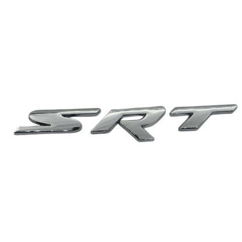 Эмблема надпись SRT хром 140х18мм металл (на скотче) 182938 фото