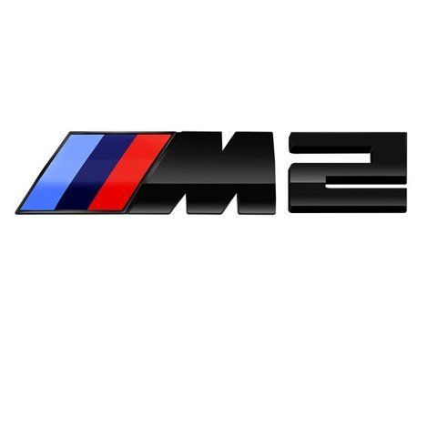 Емблема напис M2 для BMW чорна глянцева 73&times;27 мм (M) +30&times;27 мм (цифра) пластик (на скотчі) 184527 фото