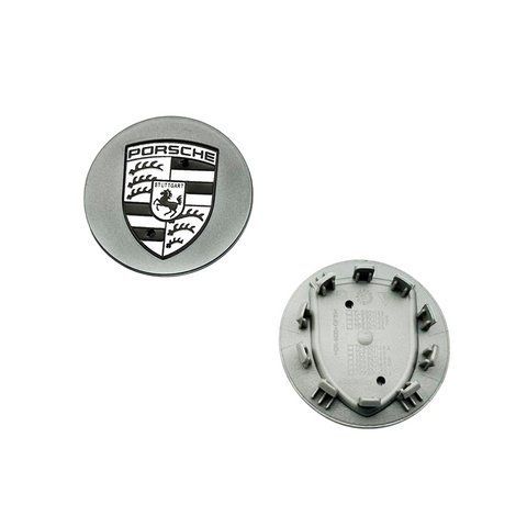 Ковпак колеса Porsche сірий+білий логотип 76мм пластик 1шт OEM 7P5601149 (ковпачок, заглушка) 185192 фото