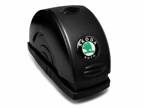 Автомобильная пепельница SKODA №2 в салон ветрозащитная (антипепел) со сдвижной крышкой, на скотче 192911-181610 фото