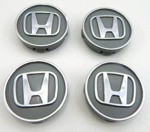 Колпаки колес Honda (Серые + Хром) 59 мм (4шт) 118959 фото
