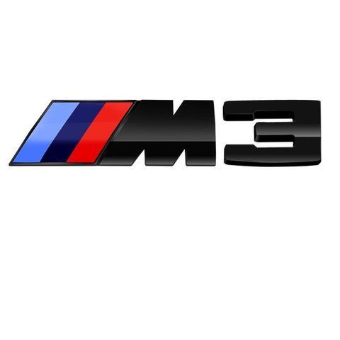 Емблема напис M3 для BMW чорна глянцева 73&times;27 мм (M) +38&times;27 мм (цифра) пластик (на скотчі) 184528 фото
