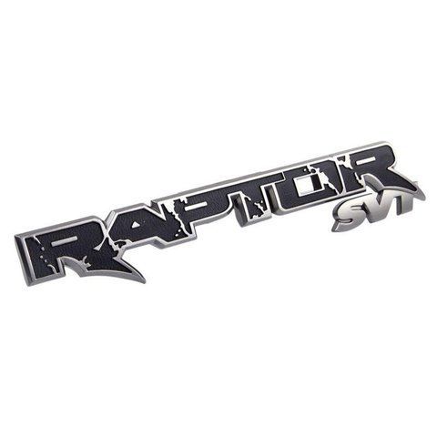 Емблема напис Raptor SVT для Ford чорна+сірий 375&times;70 мм пластик (на скотчі) 184523 фото