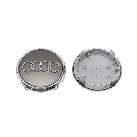 Колпак колеса Audi серый+хром d=61 мм (колпачок, заглушка диска) 1шт 182522 фото