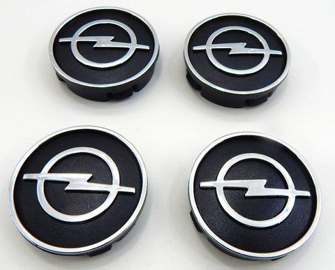 Колпаки колес Opel (Черные + Хром) 59 мм (4шт) 118960 фото