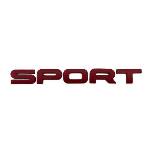 Эмблема SPORT красная 160х18мм металл (на скотче) 182847 фото