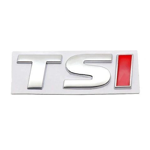 Емблема напис TSI срібло TS + I червона 80х25 мм метал (на скотчі) 184406 фото