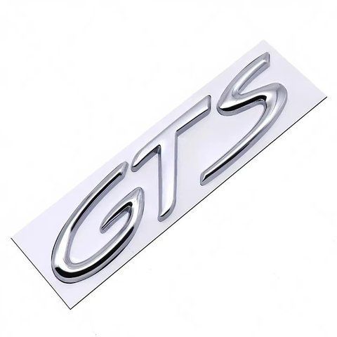 Емблема напис GTS для Porsche ХРОМ 105&times;25мм метал (на скотчі) 182959 фото