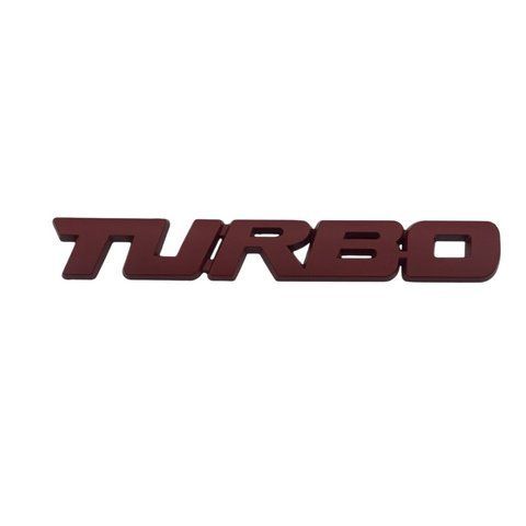 Емблема напис TURBO червона 129х18мм метал (на скотчі) 183860 фото