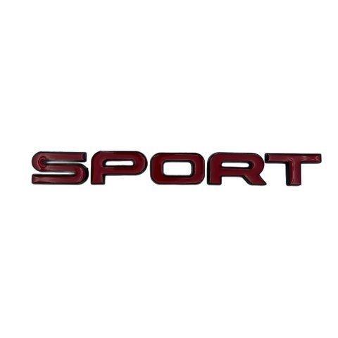Эмблема SPORT красная+черный 160х18мм металл (на скотче) 182848 фото