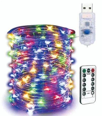Гірлянда-штора 3&times;3м, 300LED різнокольорова від USB з гачками та пультом (світлодіодна гірлянда) 186705 фото