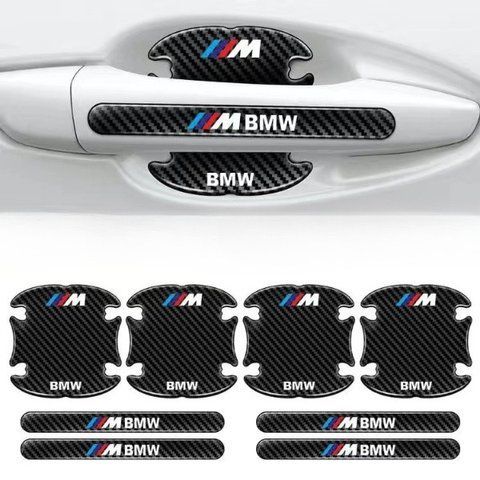 Захисні плівки дверних ручок BMW M 8шт (4 наклейки під ручки+4 на ручки) силікон КАРБОН 186412 фото