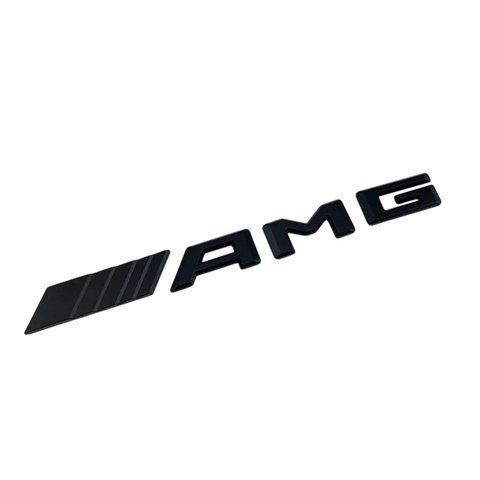 Емблема-напись AMG для Mercedes-Benz чорна матова 185х18 мм пластик (на скотчі) 184041 фото