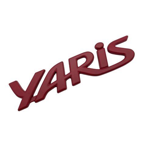 Эмблема надпись YARIS для Toyota красная 135х30мм металл (на скотче) 181795 фото
