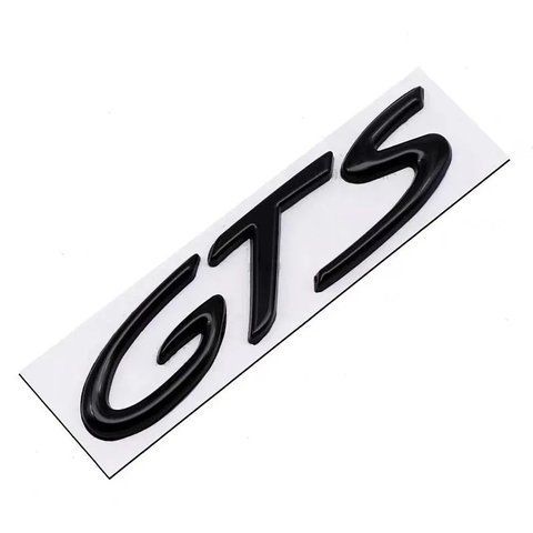 Емблема напис GTS для Porsche чорна ГЛЯНЦЕВА 105&times;25мм метал (на скотчі) 182961 фото