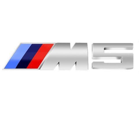 Емблема напис M5 для BMW срібляста 73&times;27 мм (M) +38&times;27 мм (цифра) пластик (на скотчі) 184532 фото