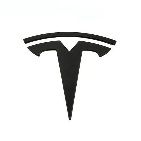Эмблема задняя TESLA Y ЧЕРНАЯ матовая 87мм металл (на скотче) 182392 фото