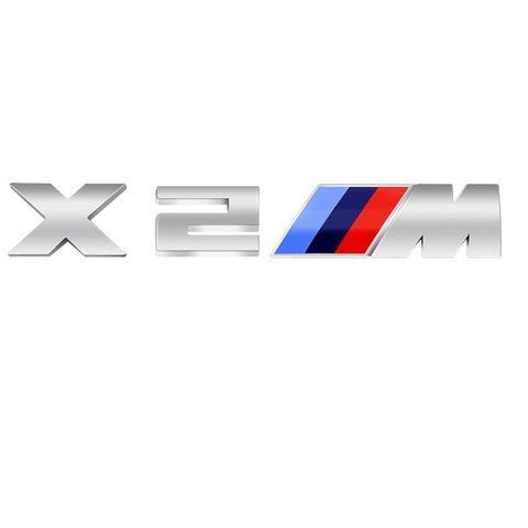 Емблема напис X2M для BMW срібляста 150х27 мм пластик (на скотчі) 184533 фото