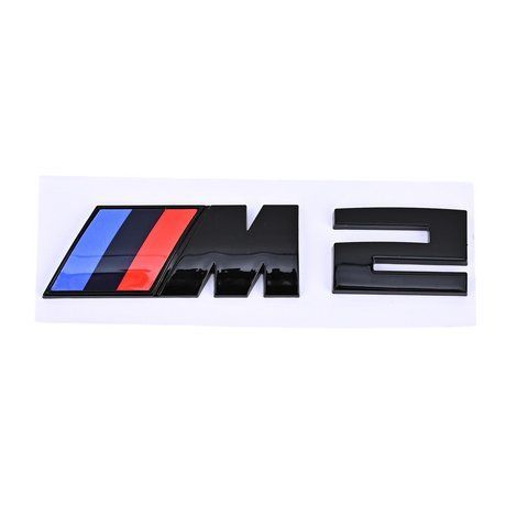 Емблема напис M2 для BMW чорна глянцева 73х27 мм (емблема M)+30х27 мм (цифра) пластик (на скотчі) 184574 фото