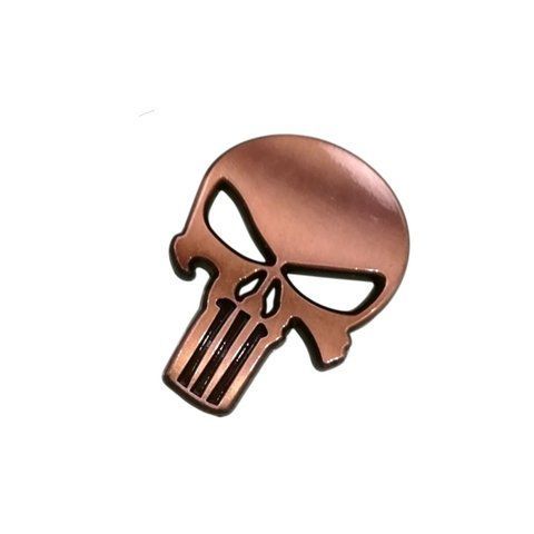 Емблема Skull (Череп) БРОНЗА червона 59х43мм метал (на скотчі) 185103 фото