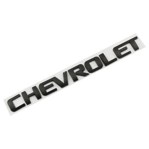 Емблема напис CHEVROLET чорна матова 195х18мм пластик (на скотчі) ОЕМ 96403866 186709 фото
