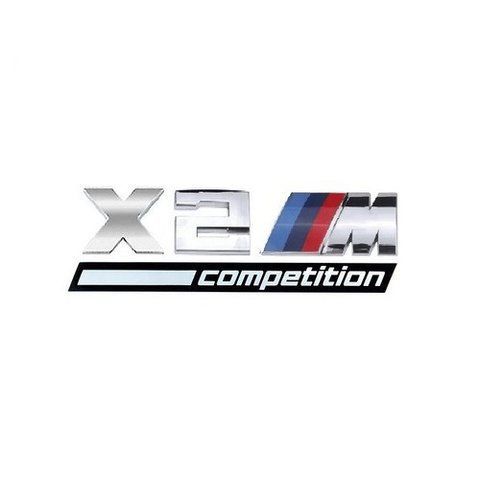 Емблема напис X2M Competition для BMW срібляста пластик (на скотчі) 184535 фото