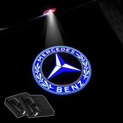 Проектор-подсветка дверей авто с логотипом MERCEDES-BENZ №6 Цена за 1шт (с магнитом, на скотче) 181461 фото