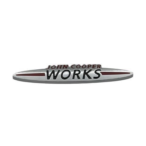 Эмблема надпись John Cooper Works 134х24мм ХРОМ металл (на скотче) 182932 фото