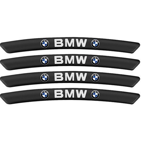 Эмблема обода колеса BMW 4шт АЛЮМИНИЙ наклейка на диски (скотч) ЧЕРНЫЕ 163783 фото